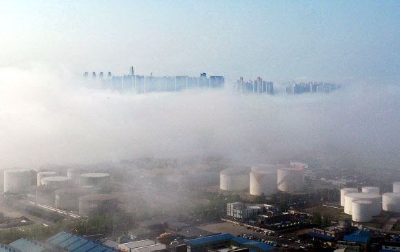 해무가 만든 송도국제도시 풍경