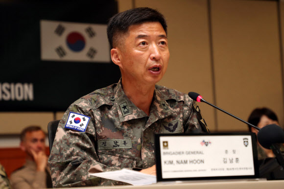 축사하는 김남훈 한미연합사단 협조단장