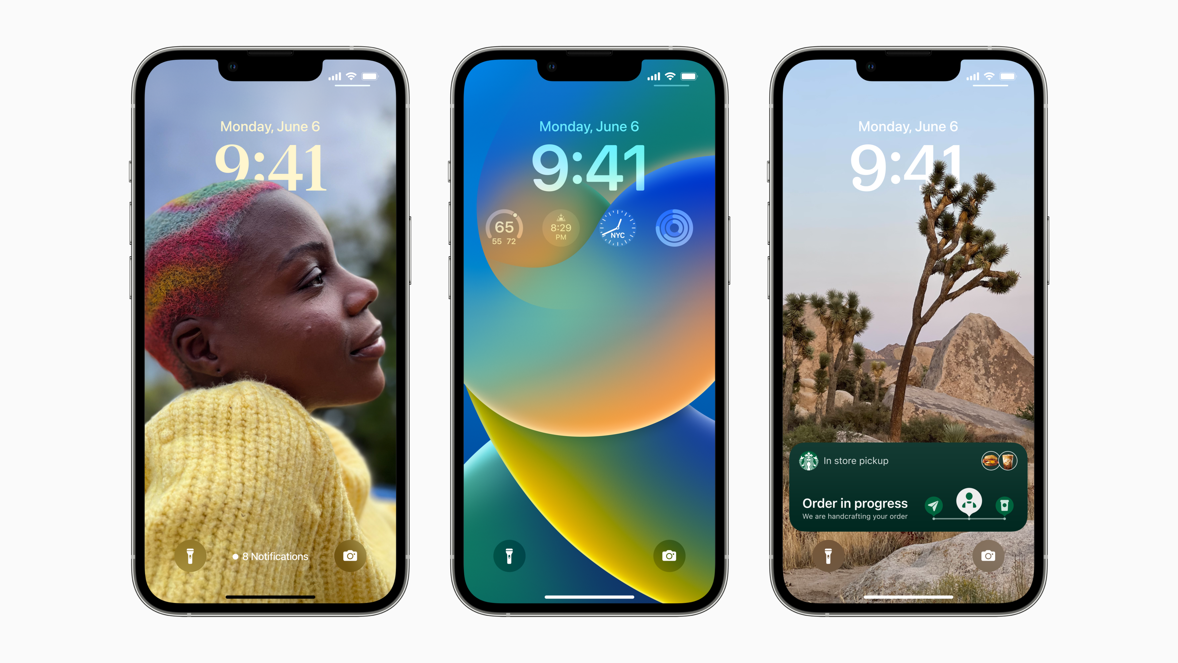 6일(현지시간) 애플은 세계개발자콘퍼런스(WWDC)에서 아이폰의 새로운 운영체제(OS) iOS 16를 소개하며 사용자가 잠금 화면을 개인화할 수 있도록 여러 기능을 추가했다고 밝혔다. 애플 제공