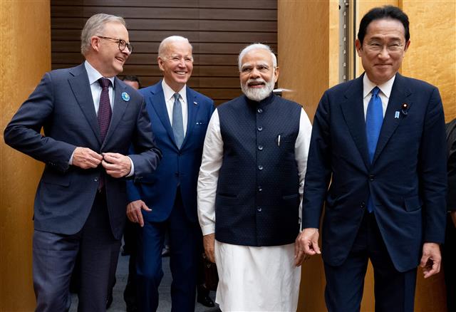 한국에 이어 일본을 방문한 바이든 대통령은 미국, 일본, 호주, 인도 4개국의 안보협의체(쿼드) 정상회의를 가졌다. AFP 연합뉴스