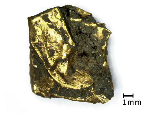 정밀한 신라 금박유물 ‘선각단화쌍조문금박’