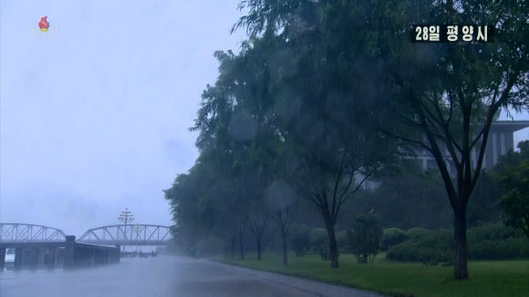 평양에서 불어난 강물