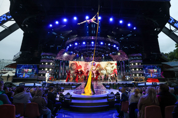 VITEBSK, BELARUS - JULY 13, 2022: Artists perform during the opening of the 31st Slavianski Bazaar in Vitebsk International Festival of Arts held on July 13-18. Vyacheslav Prokofyev/TASSeslav Prokofyev/TASS/2022-07-14 16:49:46/ <연합뉴스