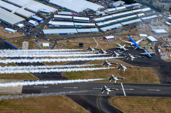 편대비행 선보이는 블랙이글스