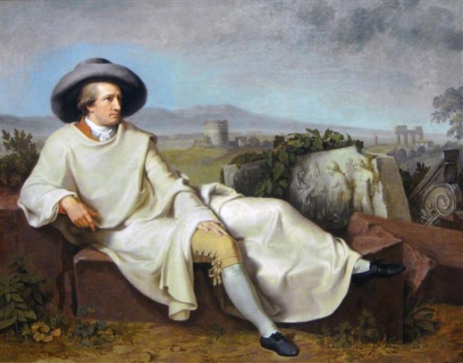 요한 하인리히 티슈바인, ‘로마 캄파냐에서의 괴테’, 1787년<br>(164×206㎝, 슈테델 미술관, 독일 프랑크푸르트)