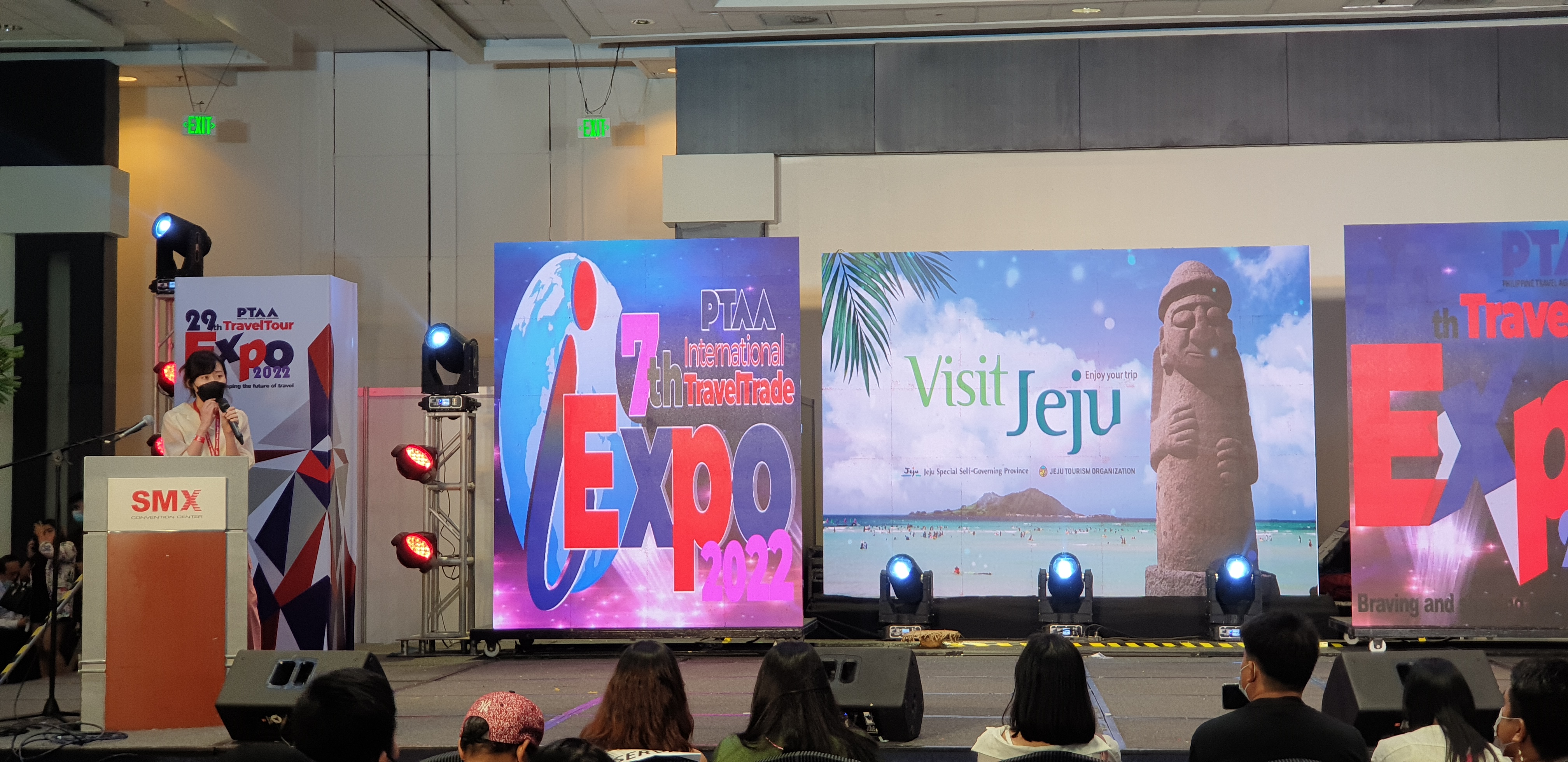 제주특별자치도와 제주관광공사가 국제 여행시장 재개와 제주 무사증제도 재개 등 일상회복에 발맞춰 지난 6월 필리핀 마닐라에서 진행된 ‘Travel Tour Expo 2022’에 참가해 제주관광을 홍보하는 모습. 제주도 제공 