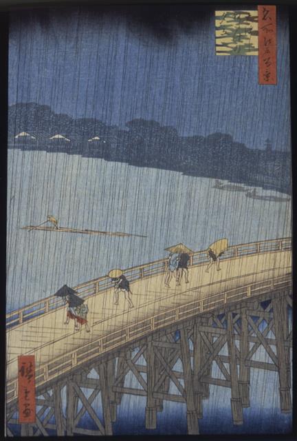 우타가와 히로시게, ‘다리 위의 소나기’, 1857, 브루클린 미술관.