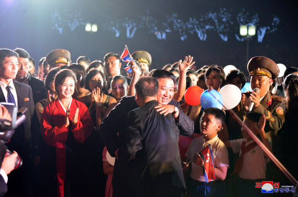 정권수립 74주년 경축행사에 참석한 북한 김정은