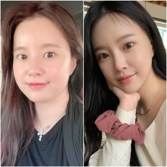 방송인 이향이 다이어트 전후 사진을 공개했다. SNS 캡처