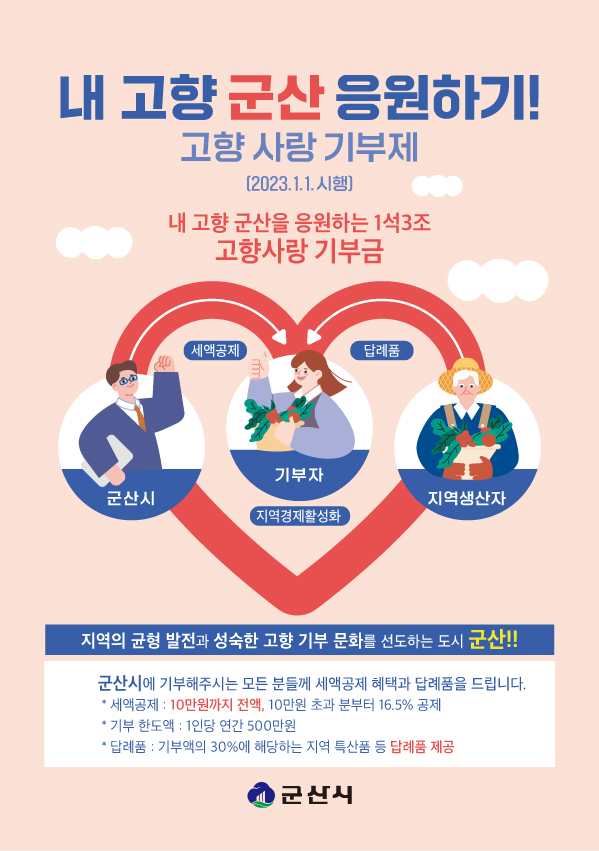 군산시 고향사랑 기부제 홍보 포스터