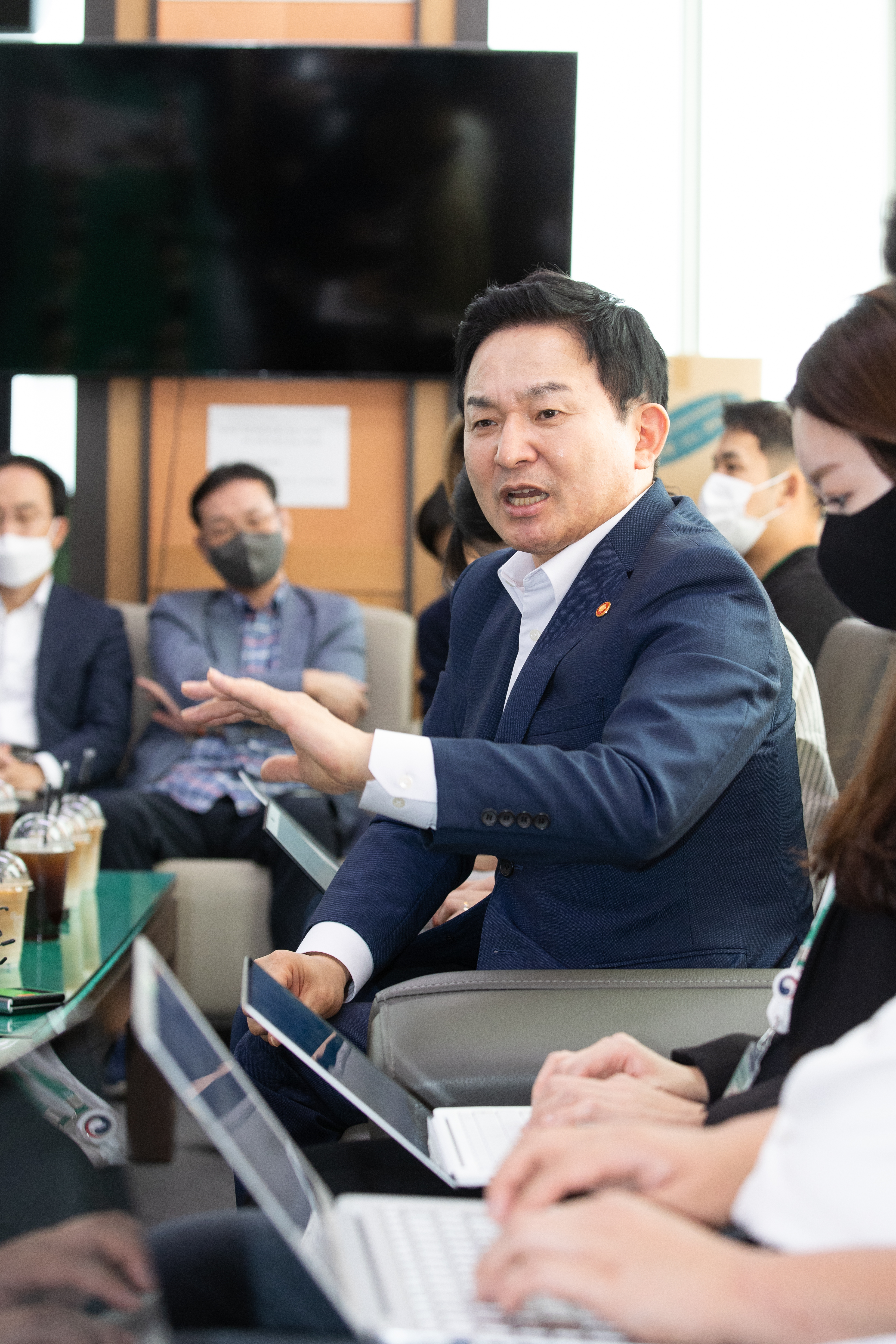 원희룡 국토부 장관이 22일 정부세종청사 기자실에서 최근 주택시장을 설명하고 있다. 국토부 제공
