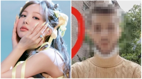 트와이스 나연(왼쪽)을 스토킹한 혐의로 JYP엔터테인먼트에 고발당했던 독일인 스토커가 한국에 재입국했다. JYP엔터 제공·스토커 유튜브