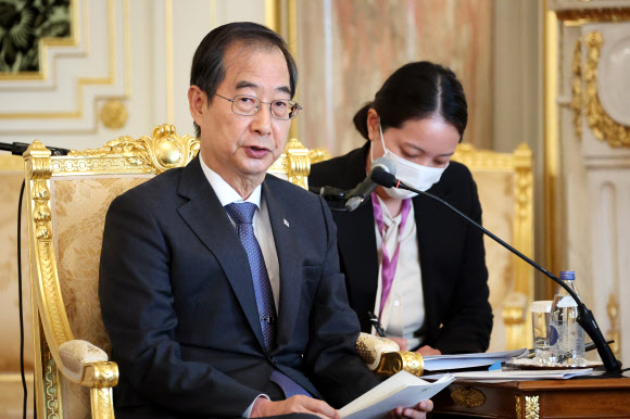 기시다 일본 총리 만난 한덕수 총리