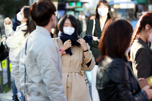 목도리 필요한 날씨