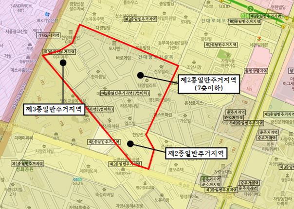 서울시 모아타운 대상지로 선정된 광진구 자양4동 일대 위치도. 광진구 제공