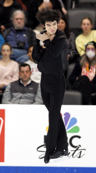 Junhwan Cha of Korea competes in the Men‘s Short program during the Figure Skating Grand Prix America 2022 in Norwood, Massachusetts, USA, 21 October 2022.  EPA 연합뉴스