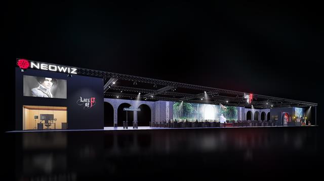 네오위즈가 지난 7일 공개한 ‘지스타 2022’ 부스에 유럽 최대 게임쇼 ‘게임스컴’에서 한국 게임 최초로 3관왕에 오른 ‘P의 거짓’의 배경과 설정이 적용돼 있다.  네오위즈 제공