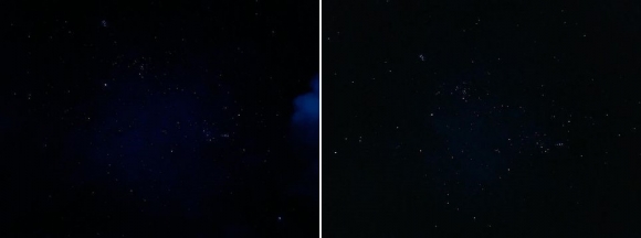 티아라 지연과 황재균이 각각 인스타그램에 올린 신혼여행지 몰디브의 밤하늘. 왼쪽이 지연의 사진. 각 인스타그램 캡처