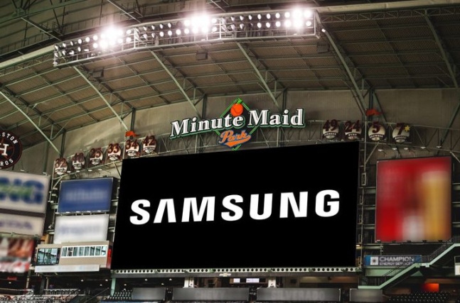 삼성전자가 미국 MLB 휴스턴 애스트로스 홈구장 ‘미닛메이드 파크’에 초대형 디스플레이를 설치한다. 삼성전자 제공