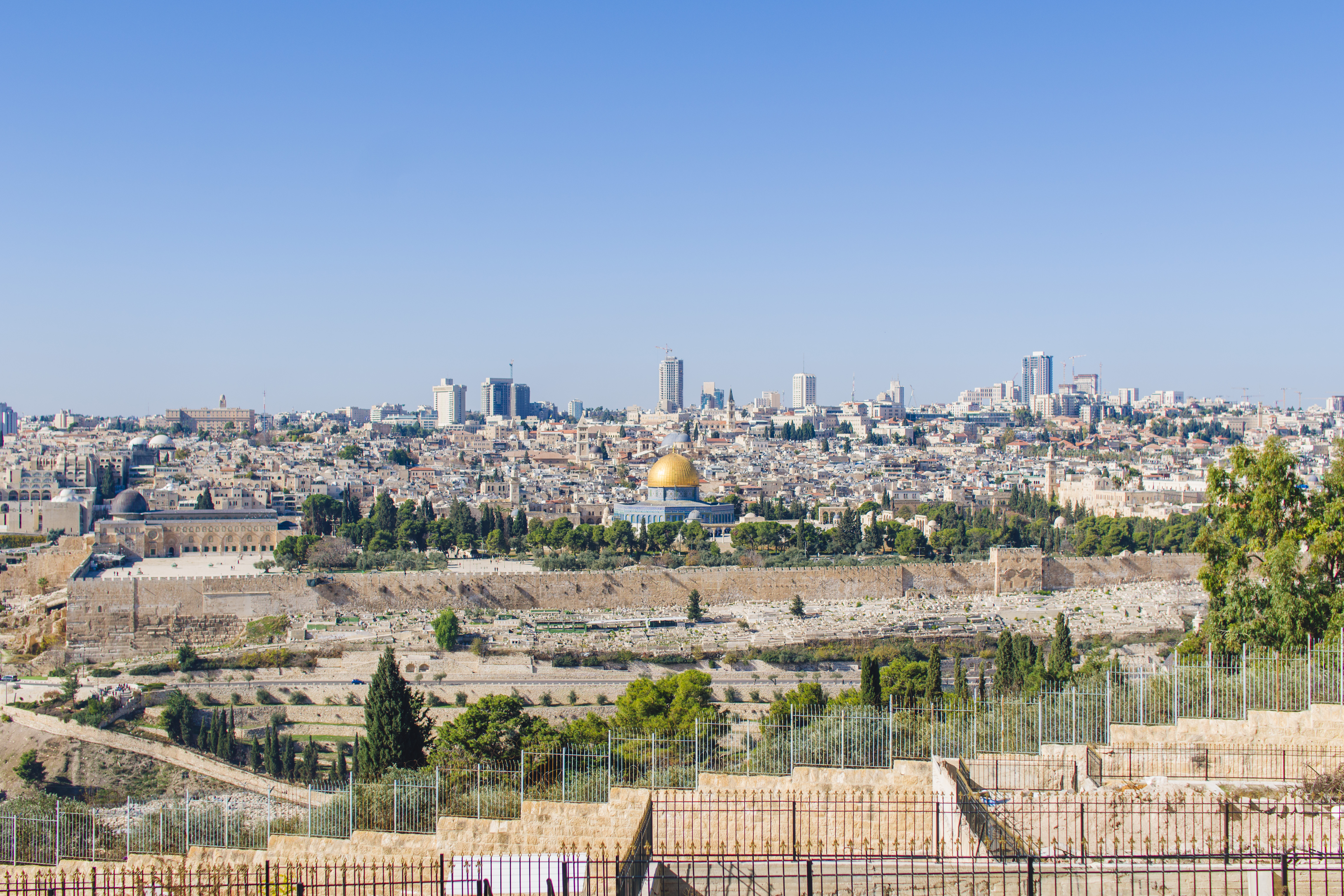 감람산에서 보는 예루살렘.