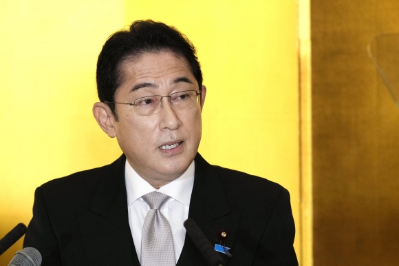 기시다 후미오 일본 총리가 지난달 4일 미에현 이세시에서 신년 기자회견을 하고 있다.  이세 교도 연합뉴스
