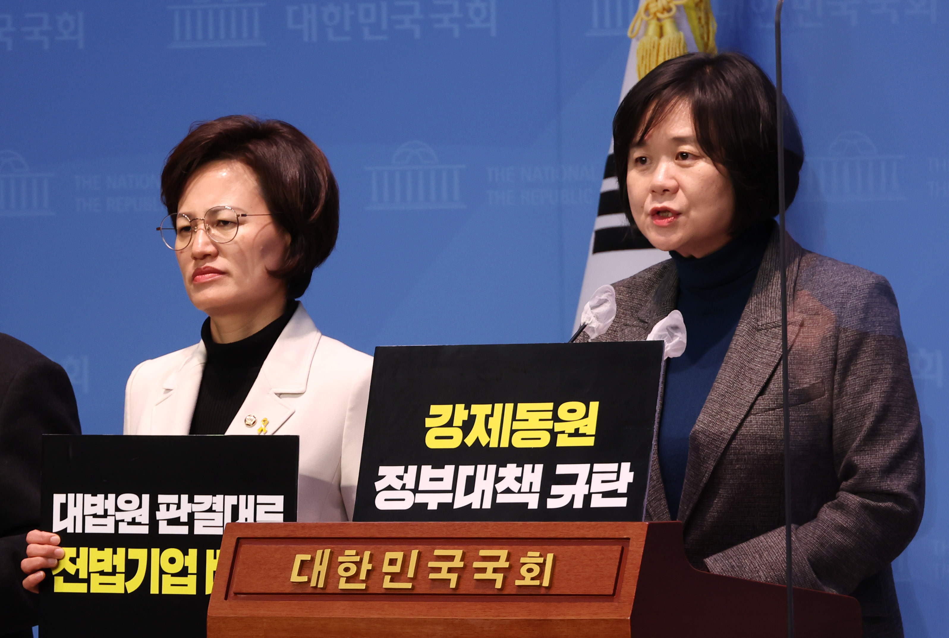 이정미, 일본 전범 기업의 직접 배상 이행 촉구 결의안 발의 기자회견