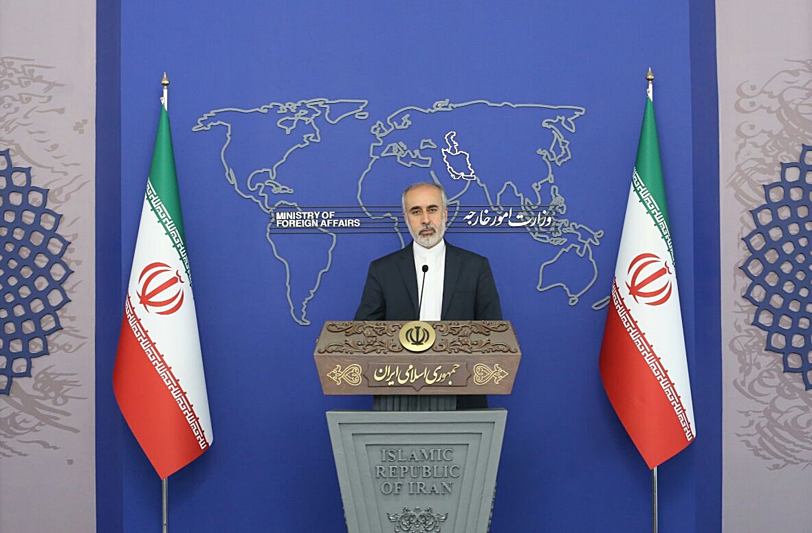 13일(현지시간) 나세르 칸아니 이란 외무부 대변인이 정례 브리핑 중이다. 2023.2.13 이란 IRNA