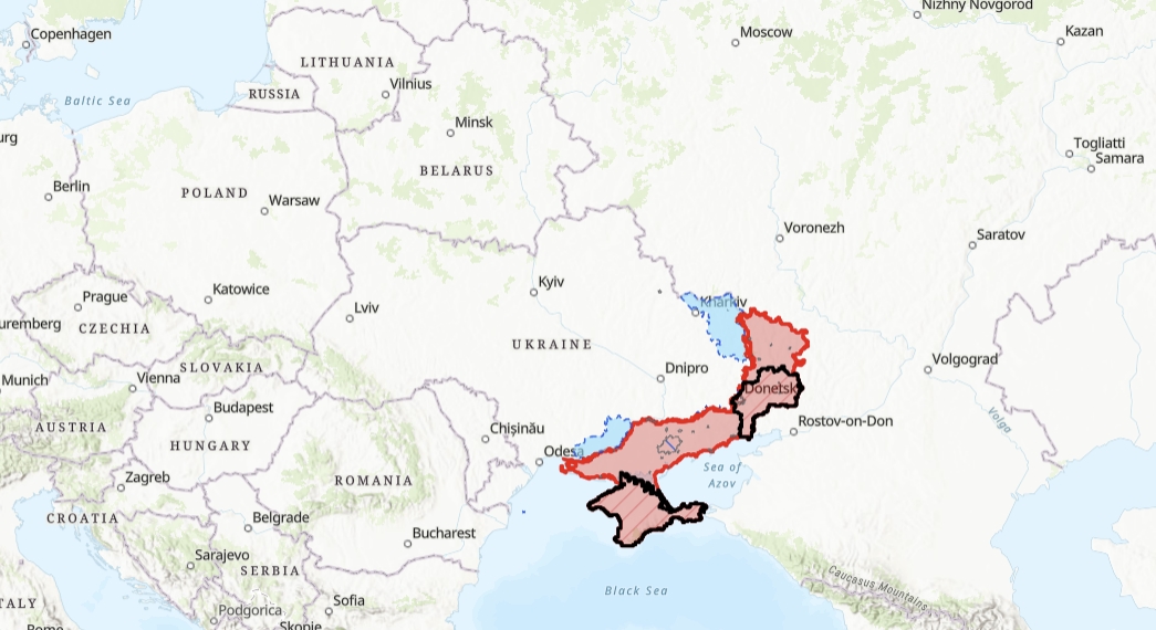 23일(현지시간) 러시아의 우크라이나 침공 현황. 2023.2.23 미 싱크탱크 전쟁연구소(ISW)