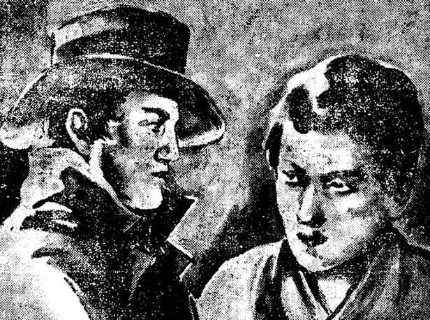 1931년 1월 1일  조선일보에 실린 염상섭의 연재소설  ‘삼대’ 첫 회의 삽화. 조덕기(오른쪽)와 친구 김병화가 만나는 장면이다. 지식을만드는지식 제공