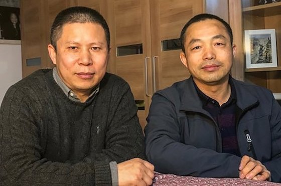 중국 법원에서 국가정권 전복죄로 중형을 선고받은 인권운동가 쉬즈융(왼쪽)과 인권변호사 딩자시. 트위터 캡처