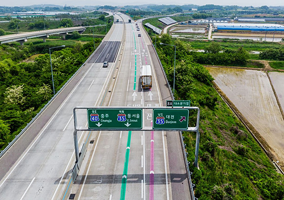 평택제천고속도로(동서6축고속도로 평택~제천 구간) 대소분기점. 한국도로공사 제공