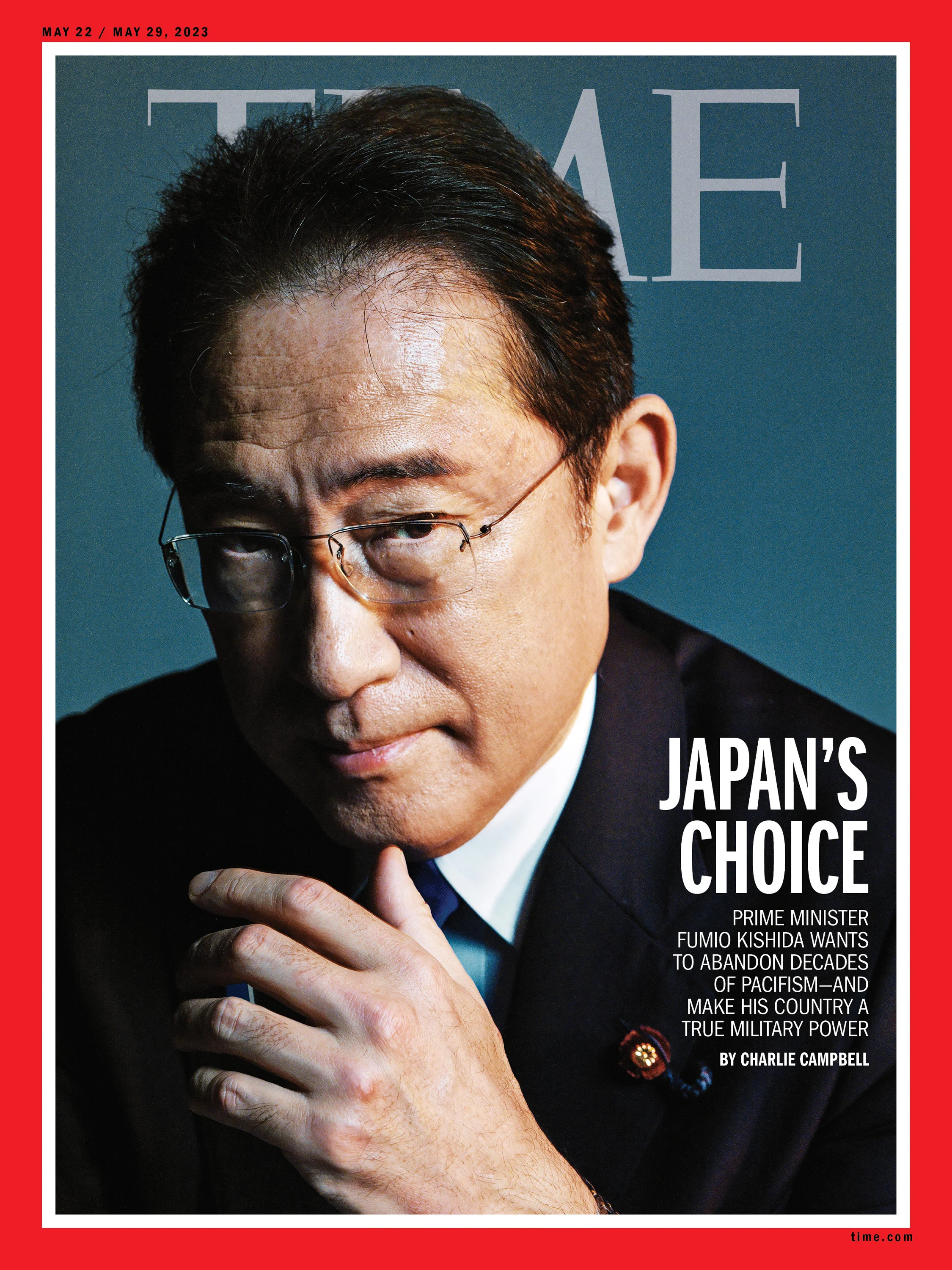 타임 표지로 등장한 기시다 후미오 일본 총리