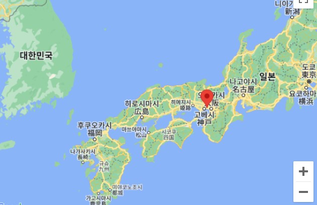 일본 효고현 아시야시 위치. 구글 지도