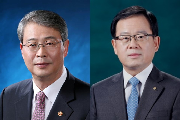 임종룡(왼쪽) 우리금융그룹 회장·조병규(오른쪽) 우리은행장 후보