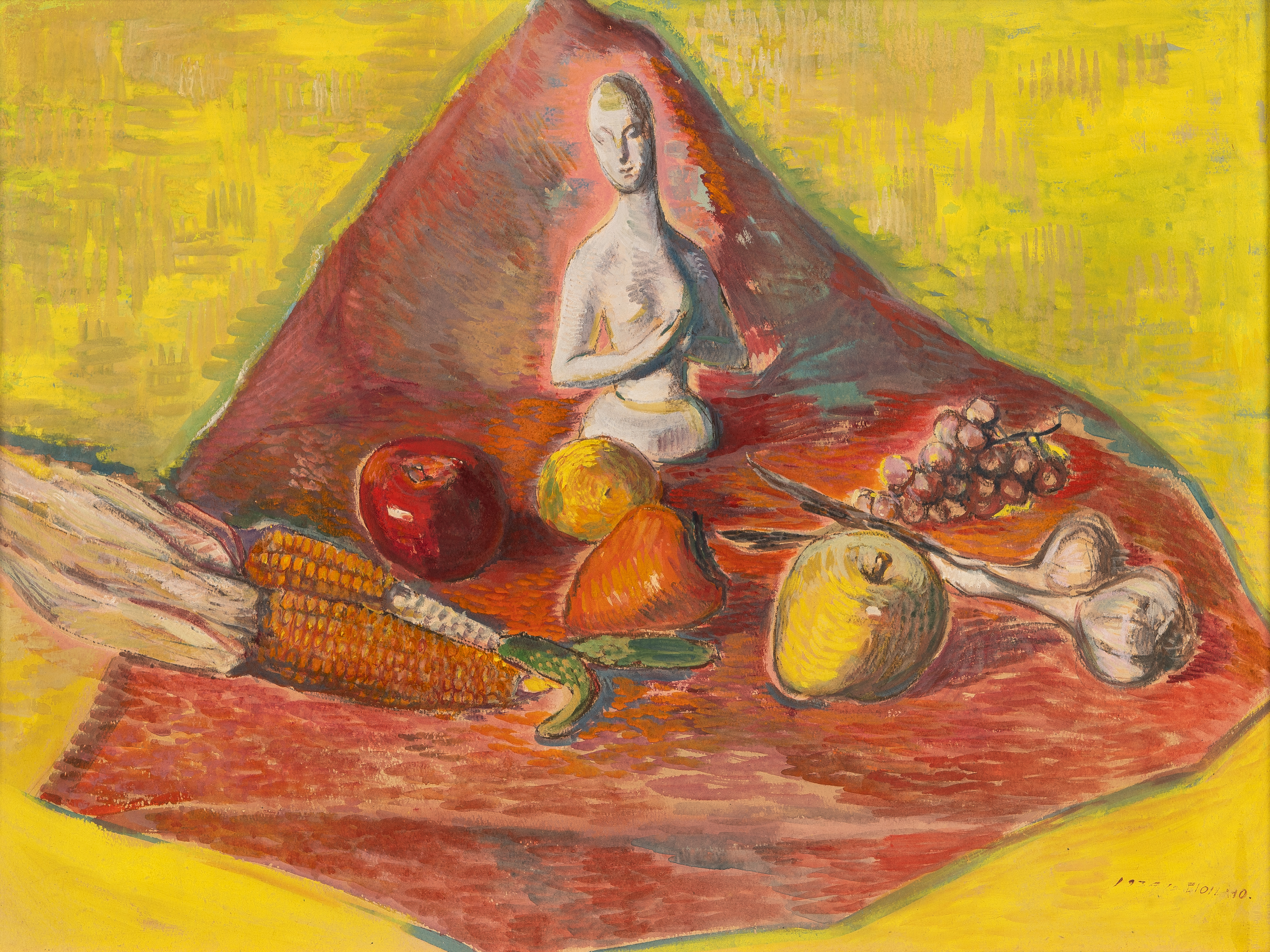 이인성, 석고상이 있는 풍경, 1934, 종이에 수채, 55.2×74.6cm, 대구미술관 이건희컬렉션