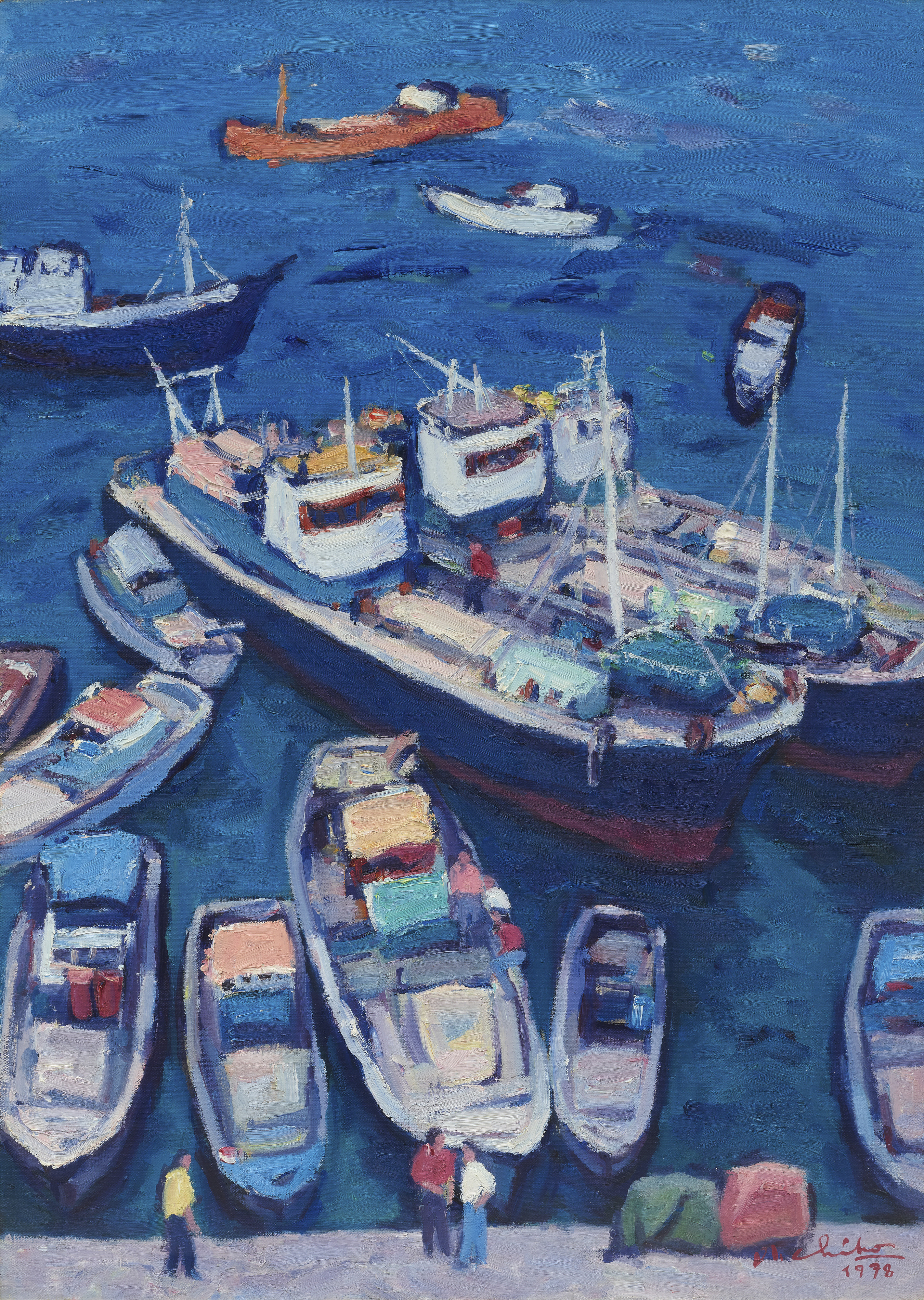 오지호, 여수항 풍경, 1978, 캔버스에 유채, 90×64.7cm, 국립현대미술관 이건희컬렉션