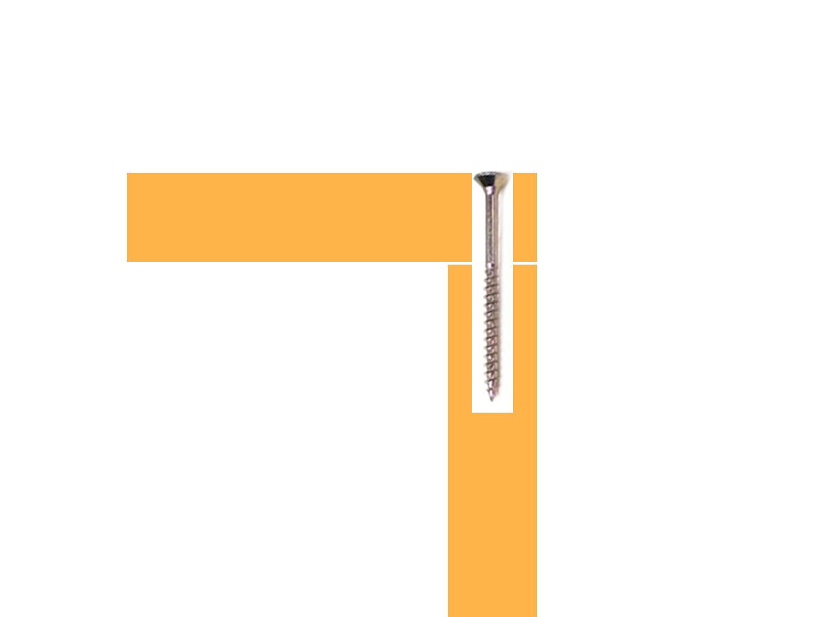 목재 결합 시 나사의 길이는 윗판 두께의 2~3배 정도가 적당하다.