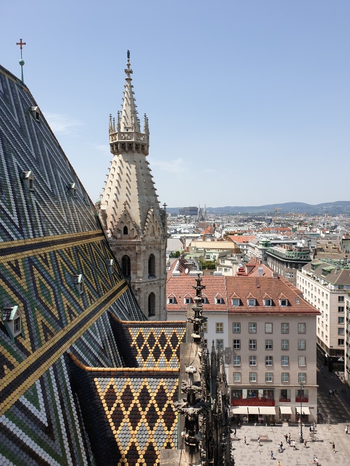 2019년 6월 어느날 오스트리아 수도 빈의 명물 슈테판 성당 종탑에서 담은 풍광. 빈이 2년 연속 세계에서 가장 살기 좋은 도시로 뽑혔다. 임병선 선임기자