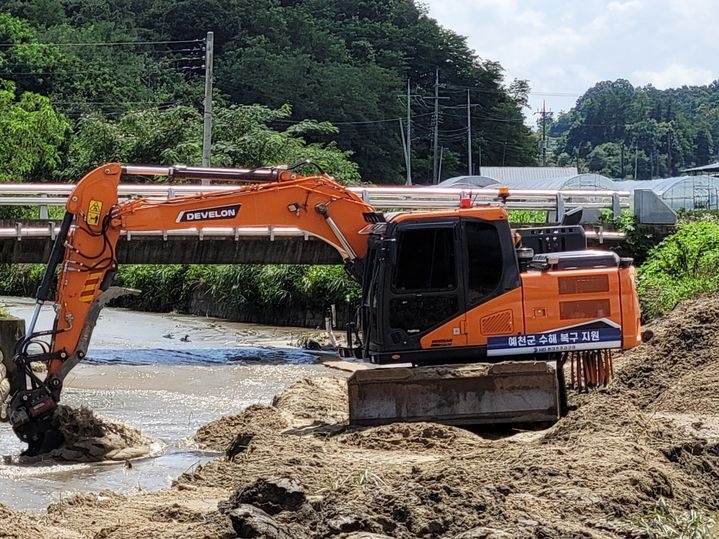 경북 예천군 수해복구 현장.