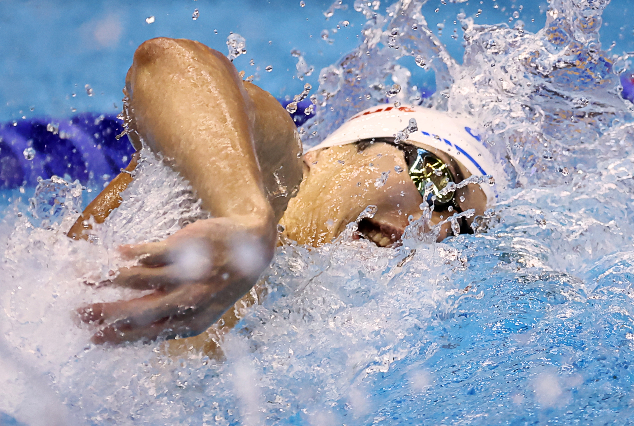 이호준이 25일 후쿠오카 세계수영선수권 남자 200m 자유형 결선에서 역영하고 있다.  [후쿠오카 연합뉴스]