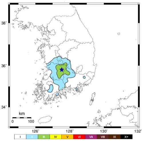 기상청 “전북 장수군 북쪽서 규모 3.5 지진 발생”