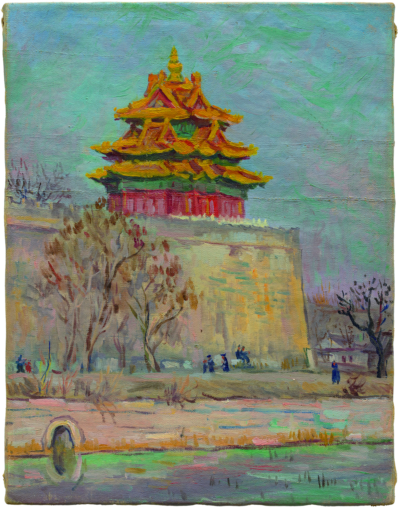 임군홍, 각루(角樓),40x31cm,Oil on canvas,1940년대