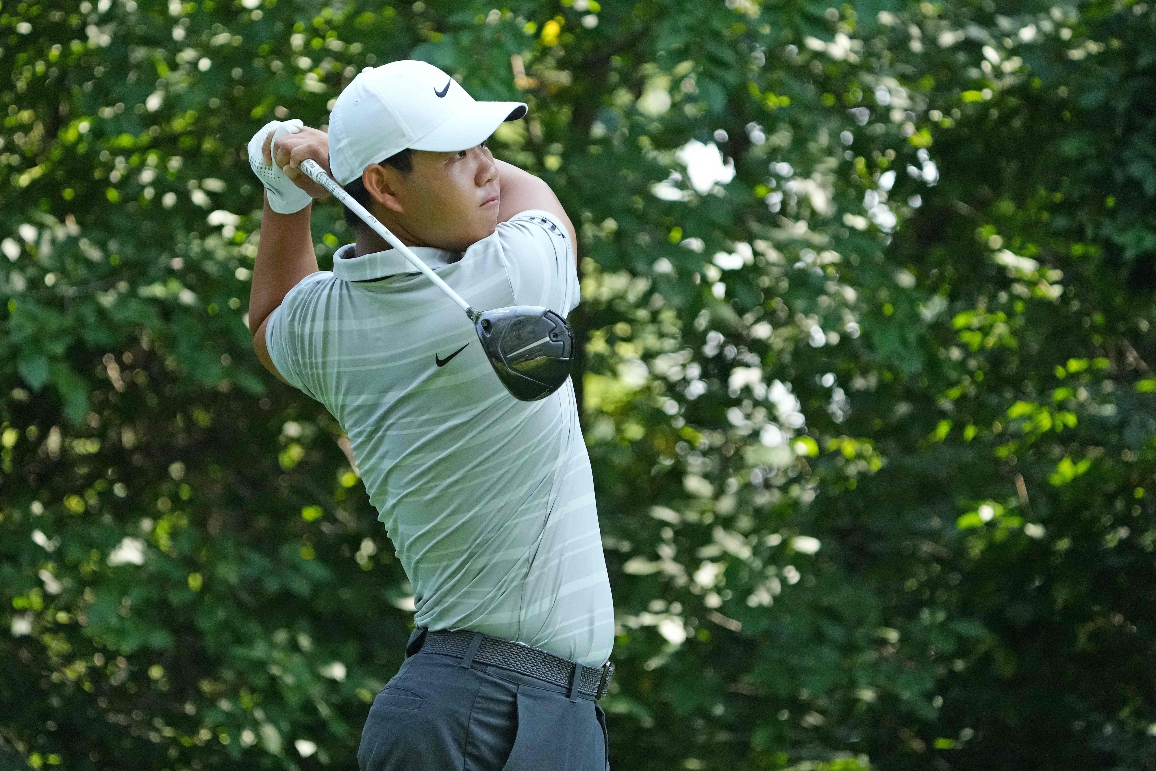 2022~23시즌 PGA  투어 플레이오프 2차전 BMW 챔피언십에서 경기하는 김주형.  AFP 연합뉴스