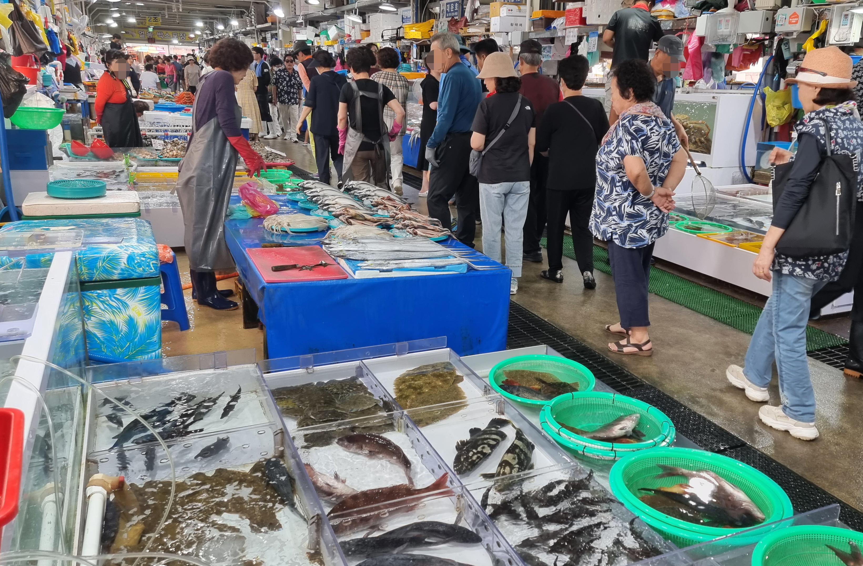 “수산물 사러왔어요” 줄 선 관광객들