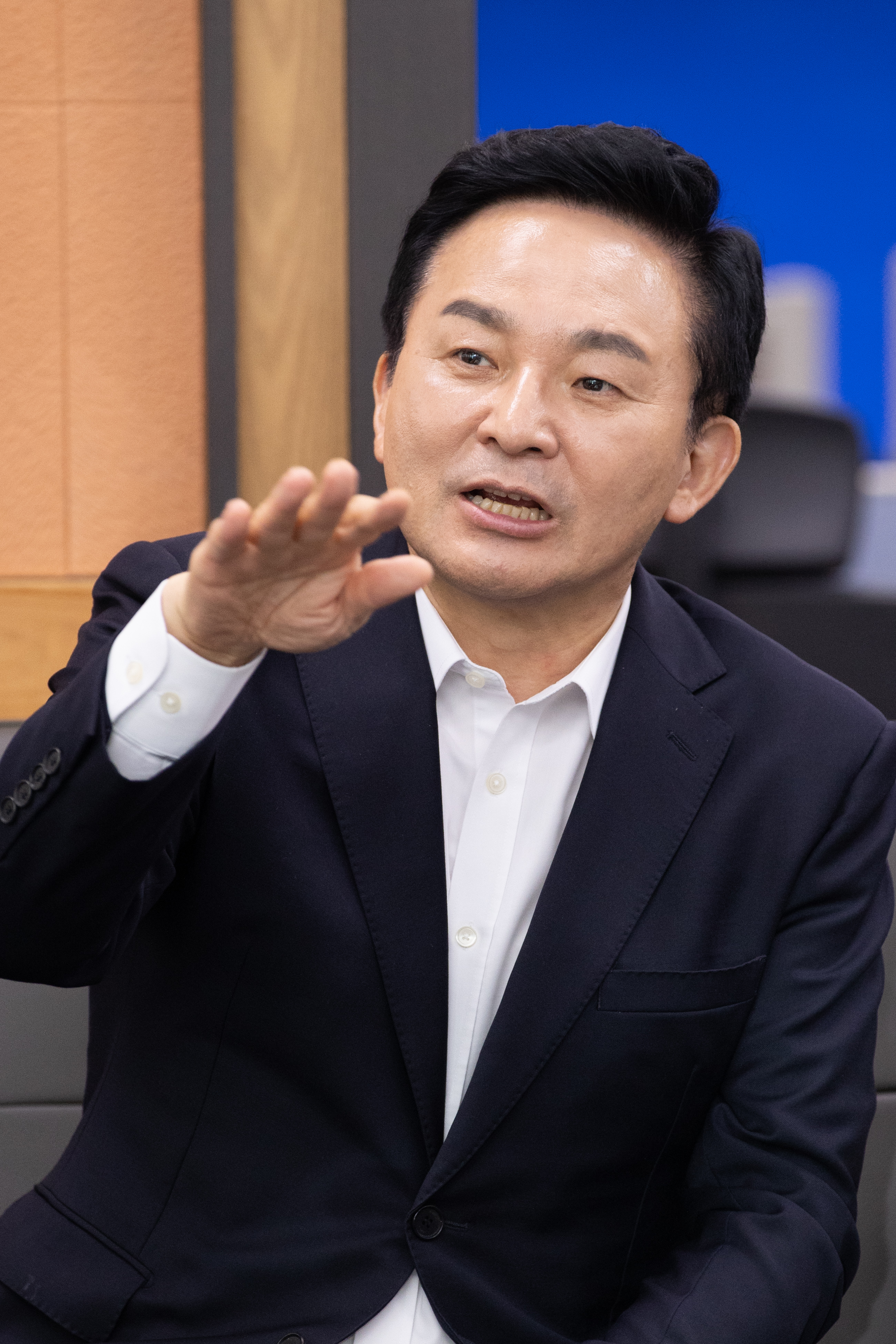 원희룡 장관이 28일 열린 국토부 기자간담회에서  기자들의 질문에 대답하고 있다. 국토교통부 제공