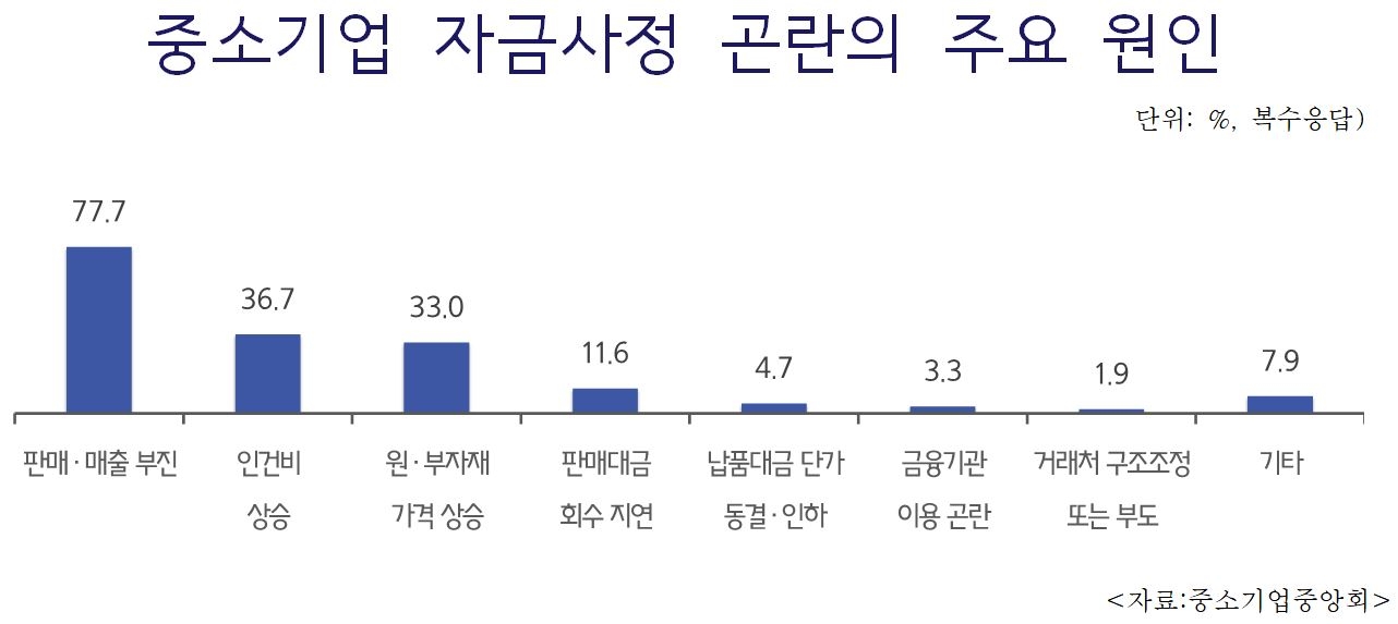 중소기업 자금사정 관란 원인