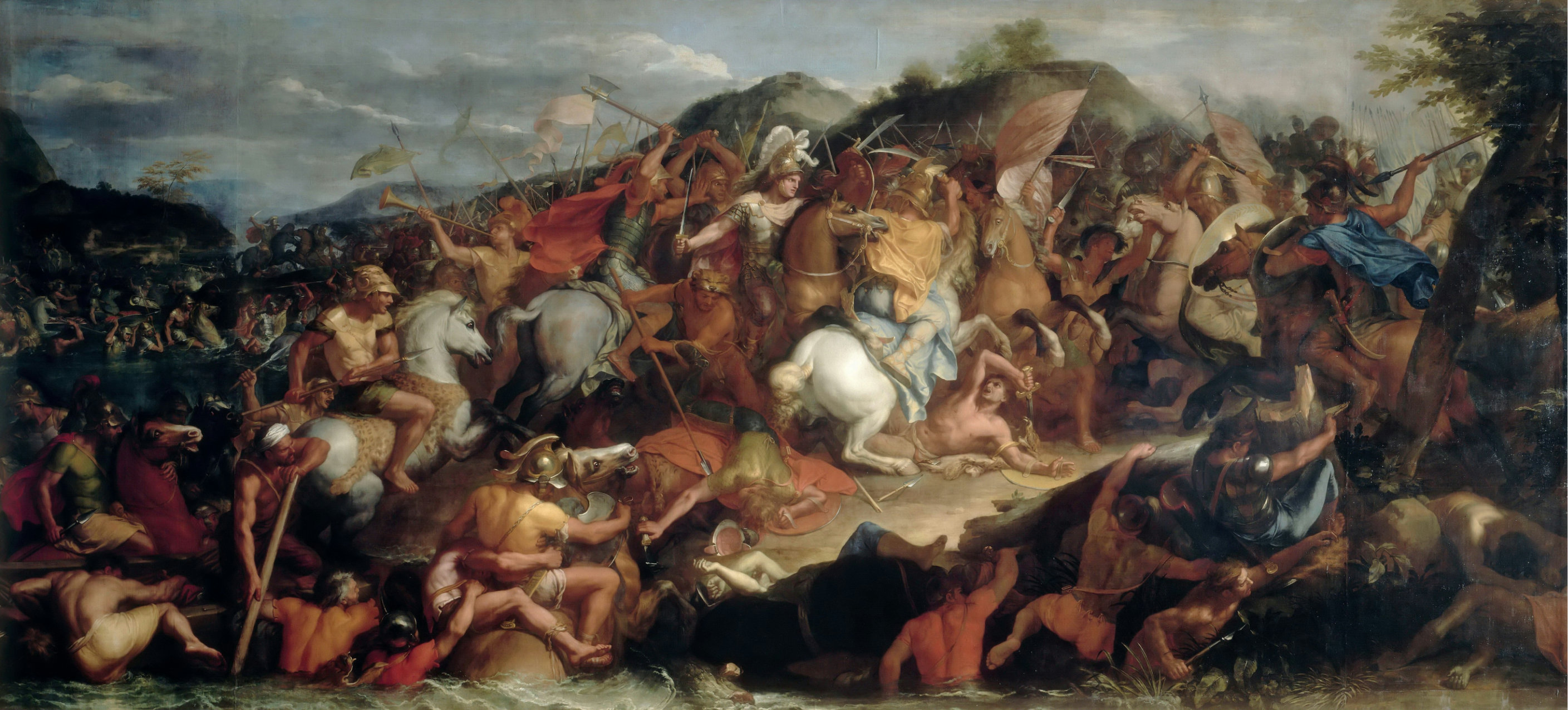 샤를 르브룅, 그라니쿠스 전투(1664~1665), 캔버스에 유채, 470×1209㎝, 파리 루브르박물관 소장.  사회평론아카데미 제공