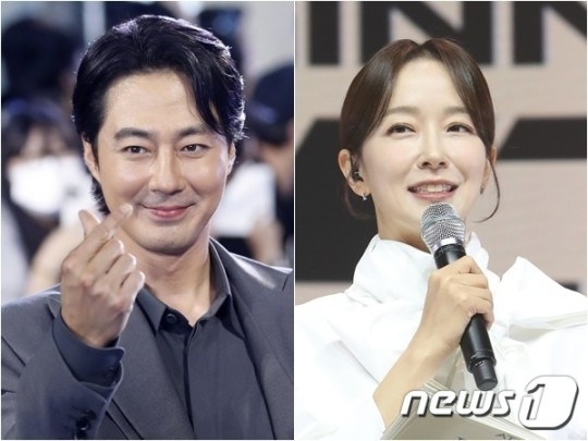 배우 조인성(왼쪽)과 방송인 박선영. 뉴스1