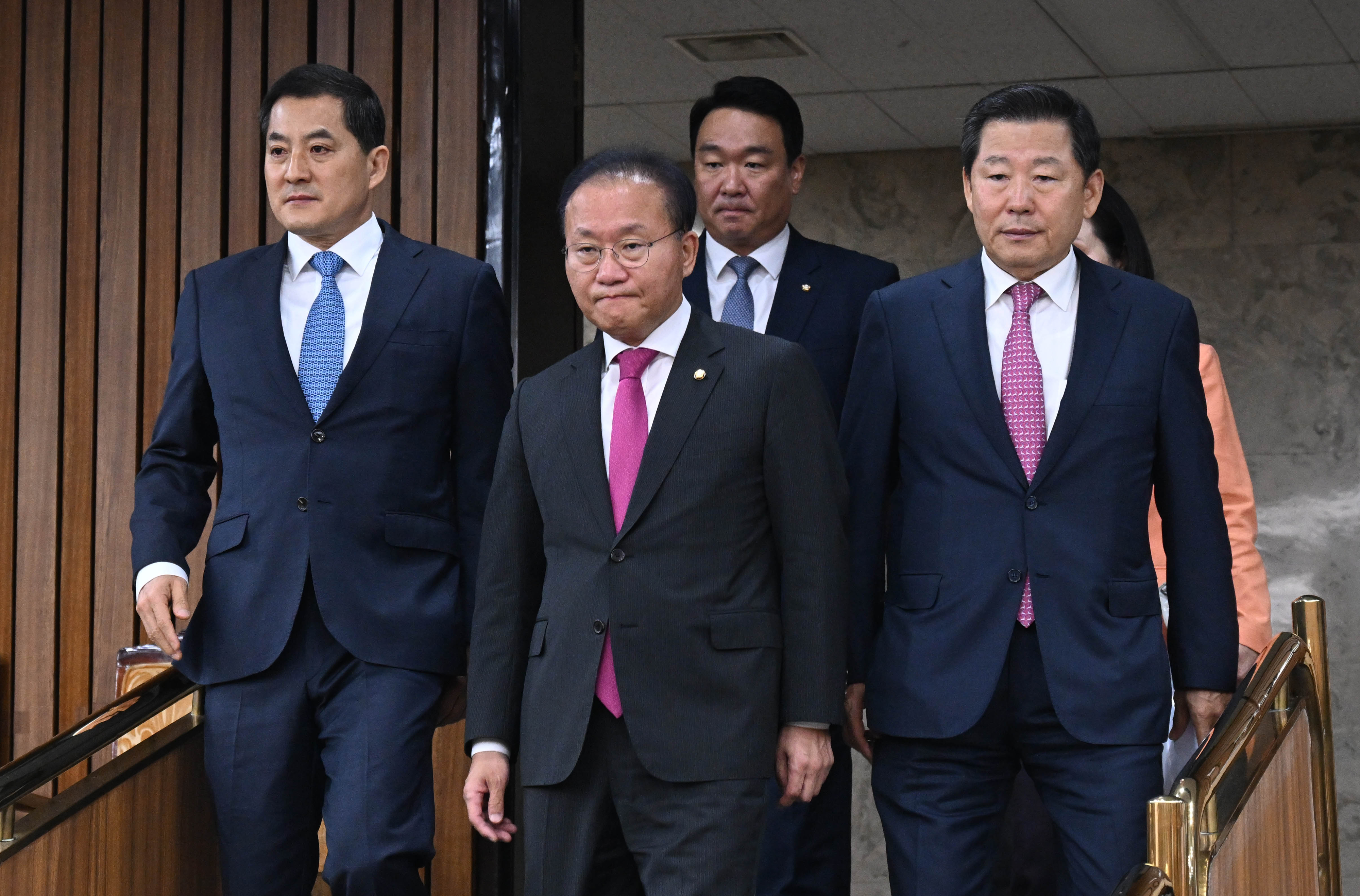 국민의힘 윤재옥 원내대표가 22일 국회에서 열린 원내대책회의에 참석하고 있다. 2023.9.22안주영 전문기자