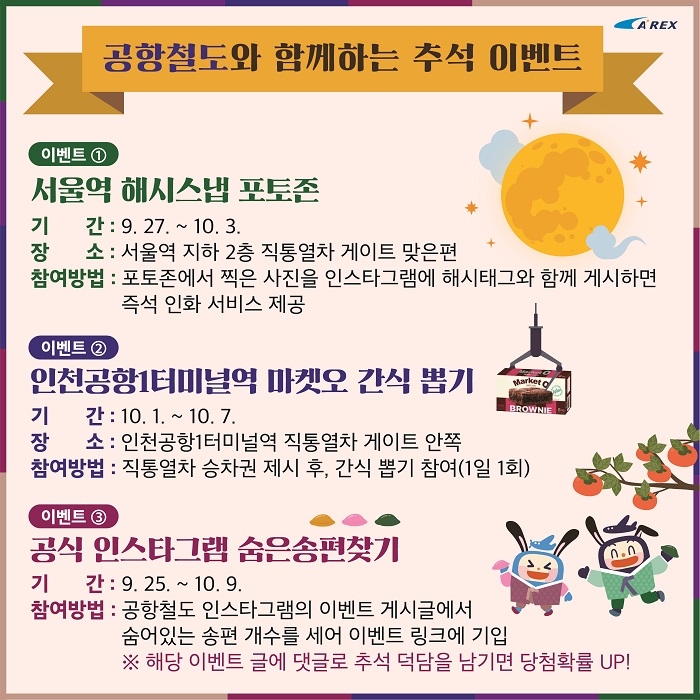 공항철도 추석 이벤트 안내문